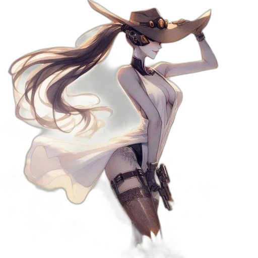 staff, dress, mask, sword, concept art, fantasy art, watercolor, anime transparent PNG cut-out