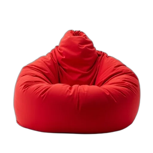furniture, hat, jacket, crown, 3d render, red, bean, bag transparent PNG cut-out