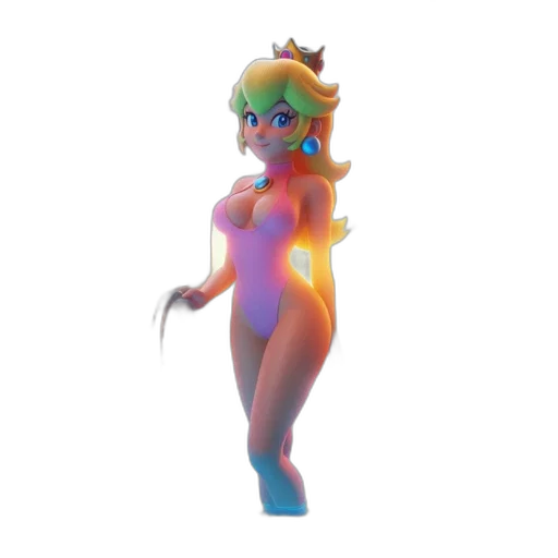 dress, crown, staff, weapon, 3d render, concept art, fantasy art, vaporwave transparent PNG cut-out