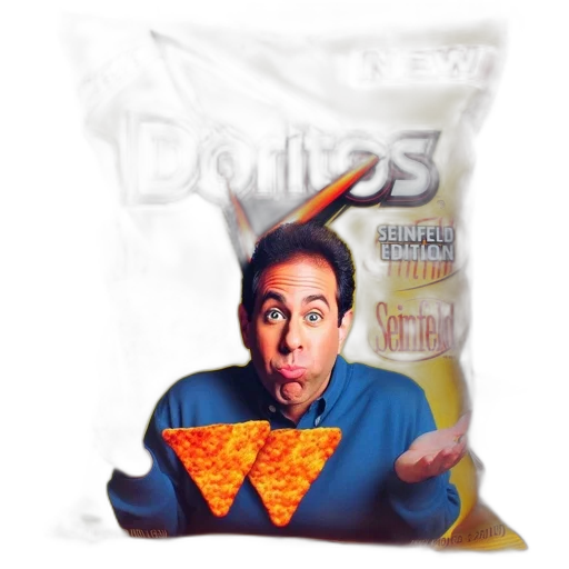 food, outer space, seinfeld-themed, doritos, bag, featuring, character, images transparent PNG cut-out