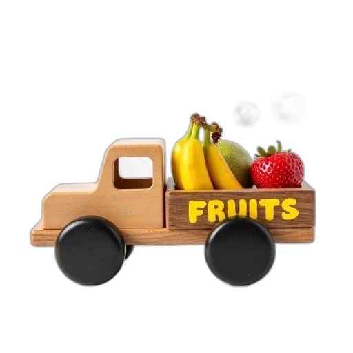 car, food, photorealistic, 3d render, concept art, pixel art, wooden, toy transparent PNG cut-out