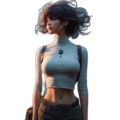 jacket, dress, face, robot transparent PNG cut-out