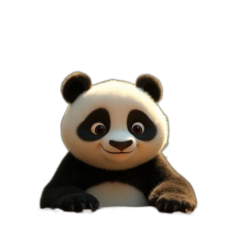 animal, creature, 3d render, concept art, photorealistic, pixel art, panda, kung transparent PNG cut-out