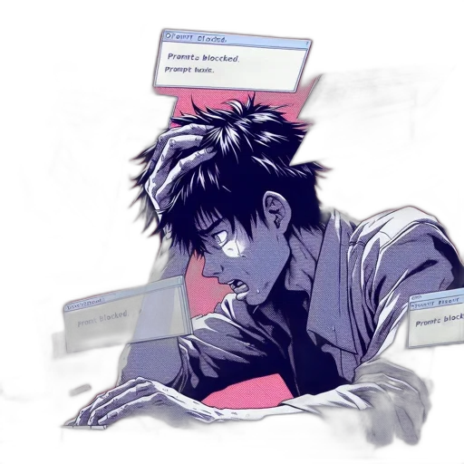 staff, vaporwave, anime, concept art, cyberpunk, blue, dark, animated transparent PNG cut-out