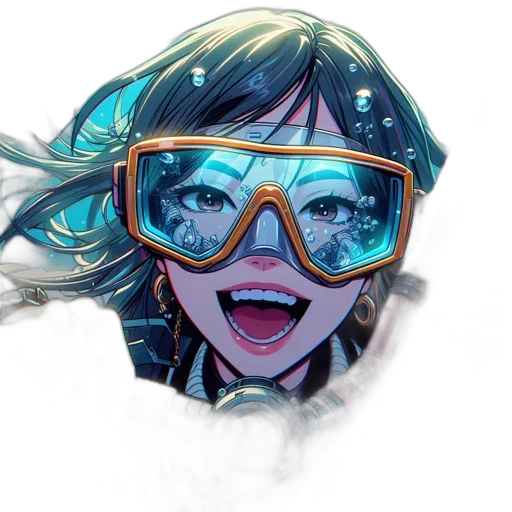 mask, face, robot, staff, anime, concept art, comic book art, cyberpunk transparent PNG cut-out