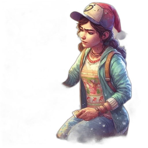 hat, jacket, face, concept art, watercolor, pixel art, fantasy art, pastel transparent PNG cut-out