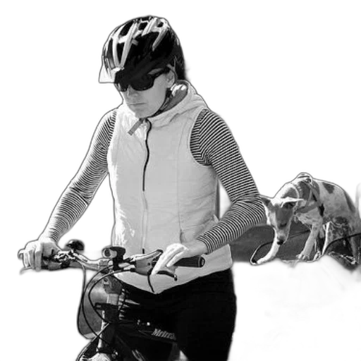 jacket, mask, woman, striped, shirt, white, vest, rides transparent PNG cut-out