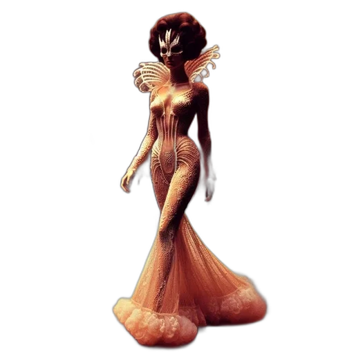 dress, creature, concept art, 3d render, fantasy art, model, strides, lit transparent PNG cut-out