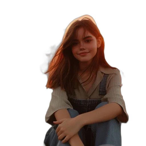 dress, jacket, face, hair transparent PNG cut-out