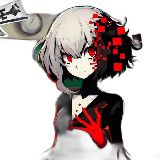 mask, robot, weapon, staff, pixel art, anime, concept art, cartoon transparent PNG cut-out