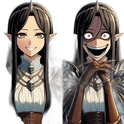 staff, mask, fantasy art, concept art, pixel art, anime, dark, monochrome transparent PNG cut-out