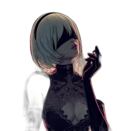 dress, mask, jacket, robot, cyberpunk, concept art, anime, watercolor transparent PNG cut-out