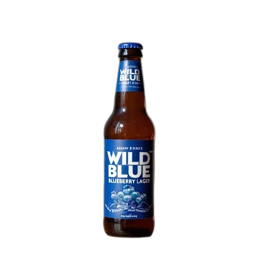 bottle, wild, blue, blueberry, lager, beer, placed, wooden transparent PNG cut-out