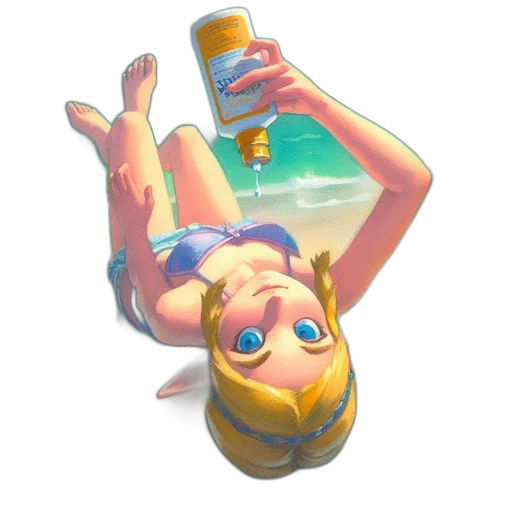 bottle, 3d render, vaporwave, concept art, photorealistic, underwater, beach, pastel transparent PNG cut-out