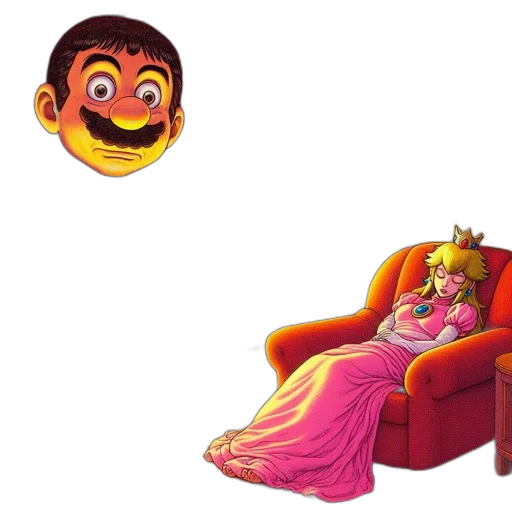 crown, furniture, face, mask, concept art, 3d render, photorealistic, cartoon transparent PNG cut-out