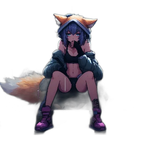 animal, creature, jacket, weapon, pixel art, concept art, watercolor, cyberpunk transparent PNG cut-out