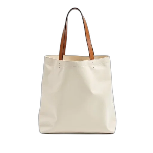 earth tones, white, beige, tote, bag, brown, handle, displayed transparent PNG cut-out