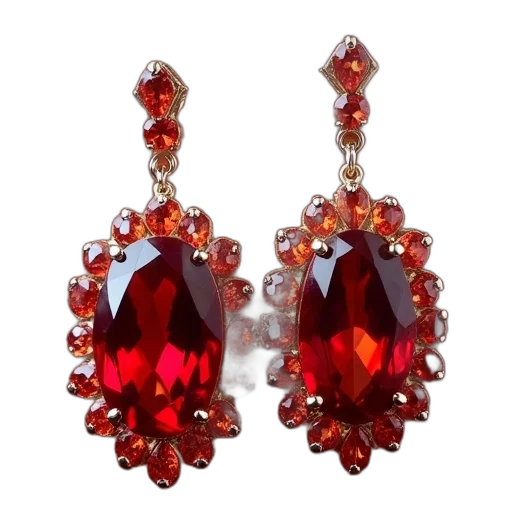 jewelry, image, two, pairs, swarovitee, earrings, red, orange transparent PNG cut-out