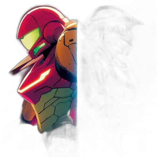 robot, face, mask, jacket, concept art, pixel art, 3d render, comic book art transparent PNG cut-out
