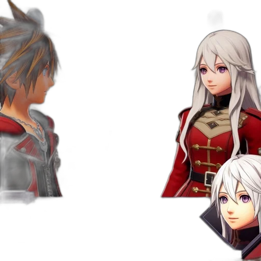concept art, fantasy art, pixel art, 3d render, red, dark, monochrome, two transparent PNG cut-out