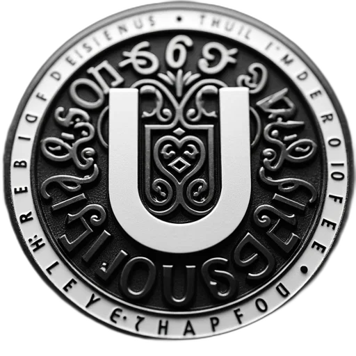 jewelry, 3d render, monochrome, close-up, circular, emblem, white, border transparent PNG cut-out