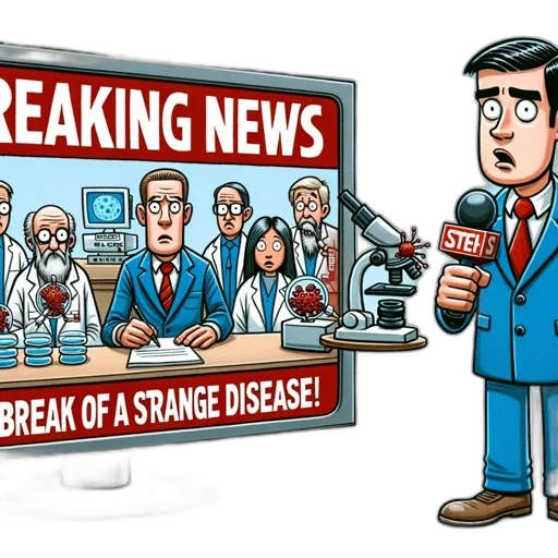 cartoon, comical, illustration, shows, screen, featuring, breaking, news transparent PNG cut-out