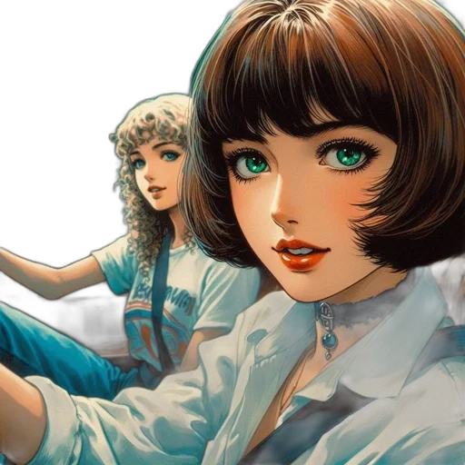 comic book art, concept art, anime, photorealistic, blue, pastel, monochrome, colorful transparent PNG cut-out