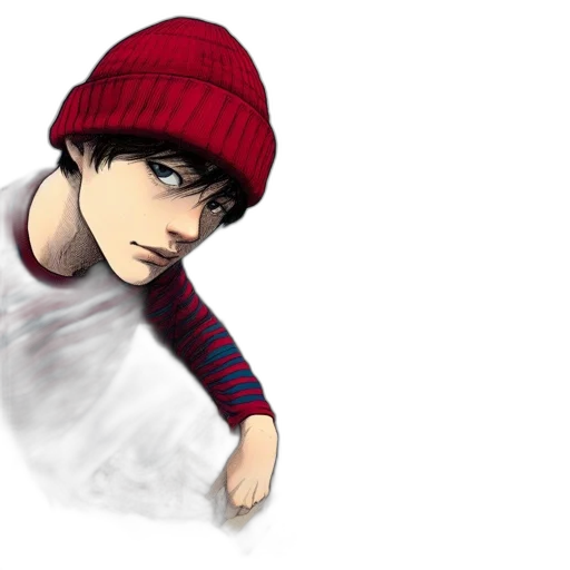 hat, face, concept art, anime, pixel art, cartoon, individual, red transparent PNG cut-out