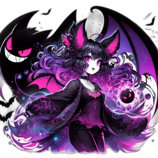 dragon, staff, creature, fantasy art, concept art, pixel art, anime, dark transparent PNG cut-out