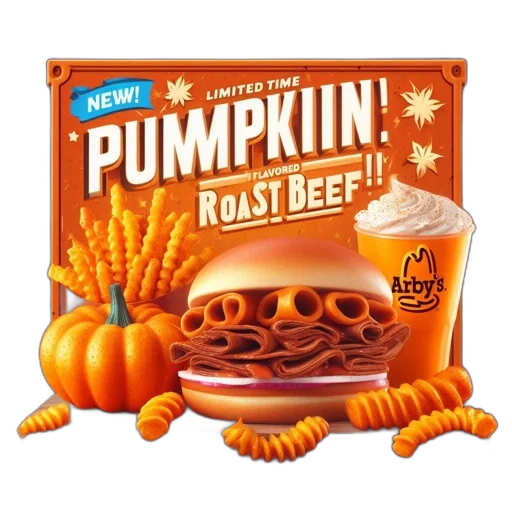food, concept art, arby, features, pumpkin-spiced, roast, beef, burger transparent PNG cut-out