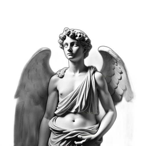 photorealistic, concept art, fantasy art, 3d render, black, white, image, marble transparent PNG cut-out