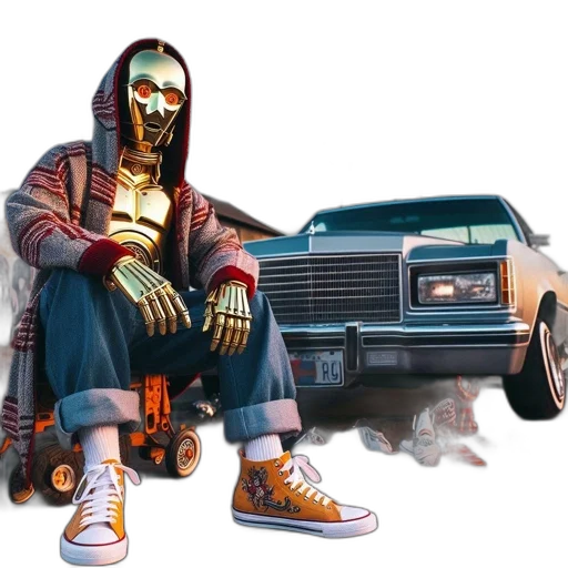 car, mask, jacket, concept art, comic book art, photorealistic, pixel art, person transparent PNG cut-out