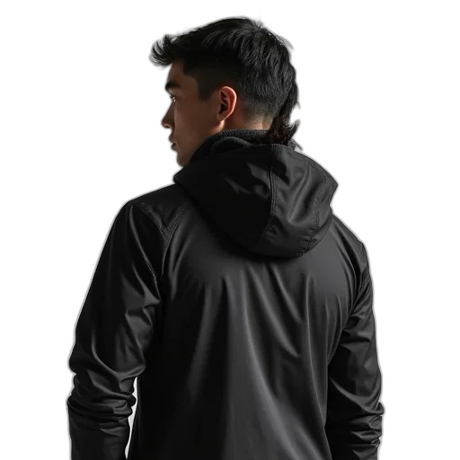 jacket, staff, 3d render, dark, monochrome, under, armour, storm transparent PNG cut-out