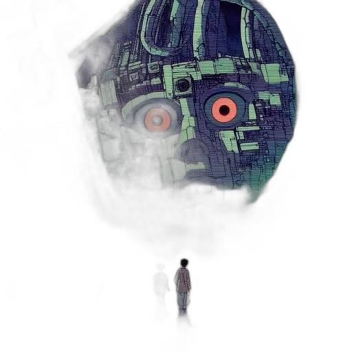 robot, mask, creature, concept art, comic book art, fantasy art, cyberpunk, outer space transparent PNG cut-out