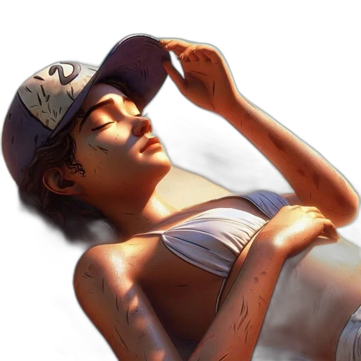 hat, face, photorealistic, concept art, 3d render, comic book art, young, woman transparent PNG cut-out