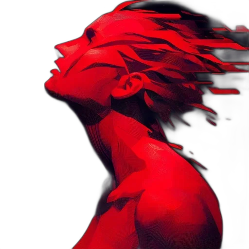 hair, mask, face, comic book art, photorealistic, concept art, cyberpunk, fire transparent PNG cut-out