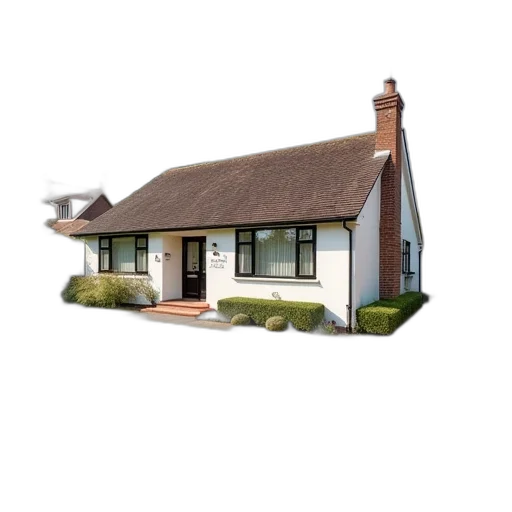 building, 3d render, photorealistic, concept art, bedroom, detached, bungalow, southdown transparent PNG cut-out