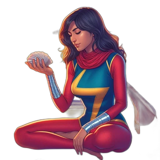 jewelry, comic book art, concept art, fantasy art, cartoon, colorful, woman, superhero transparent PNG cut-out