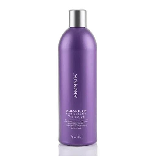 bottle, hair, purple, silver, cap, displayed, against, white transparent PNG cut-out