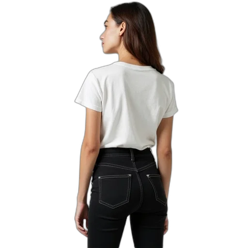 jacket, staff, monochrome, dark, woman, wearing, white, t-shirt transparent PNG cut-out