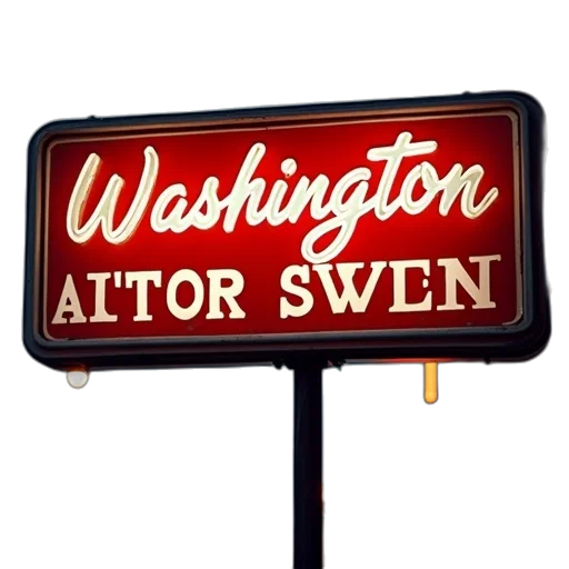 weapon, staff, neon lights, washington, street, auto, sales, logo transparent PNG cut-out