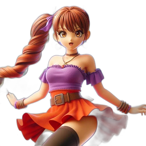 dress, staff, anime, fantasy art transparent PNG cut-out
