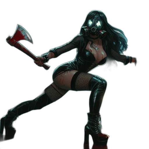 staff, weapon, robot, mask, concept art, 3d render, fantasy art, cyberpunk transparent PNG cut-out