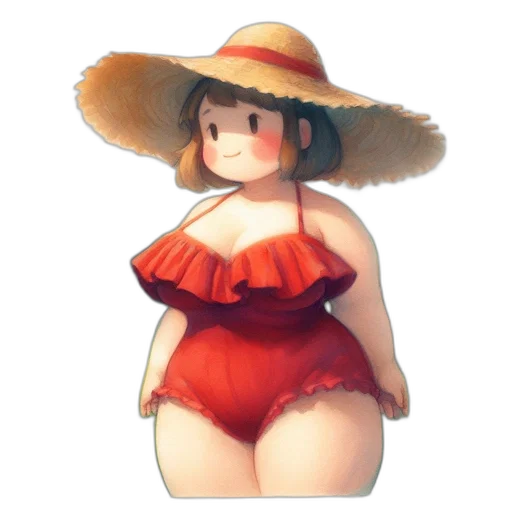hat, dress, flower, staff, watercolor, concept art, pixel art, 3d render transparent PNG cut-out
