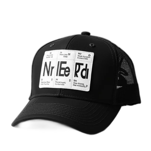 hat, crown, 3d render, cyberpunk, black, white, baseball, cap transparent PNG cut-out