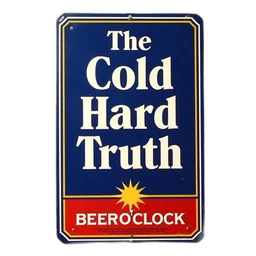 jacket, vintage-style, advertisement, cold, hard, truth, beer, clock transparent PNG cut-out