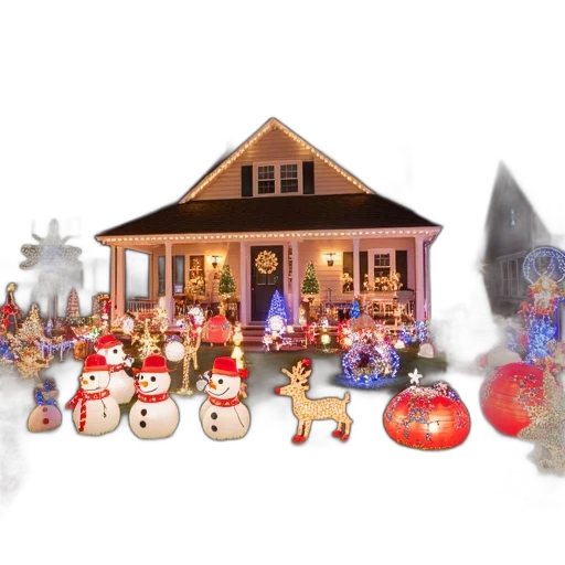 concept art, festive, holiday, display, featuring, variety, illuminated, christmas transparent PNG cut-out