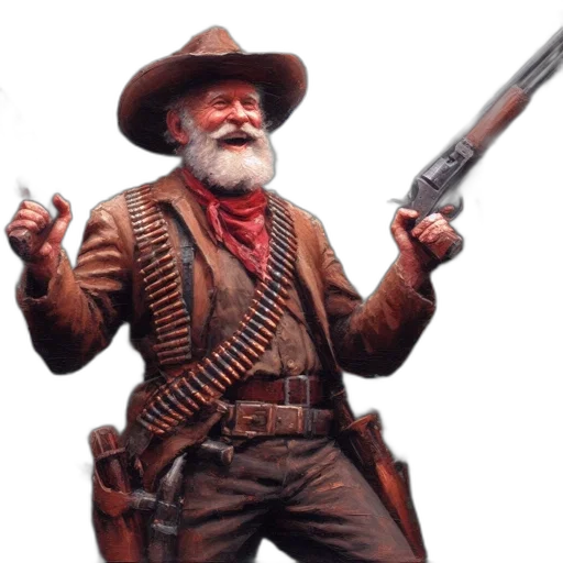 weapon, staff, animal, concept art, 3d render, photorealistic, elderly, man transparent PNG cut-out