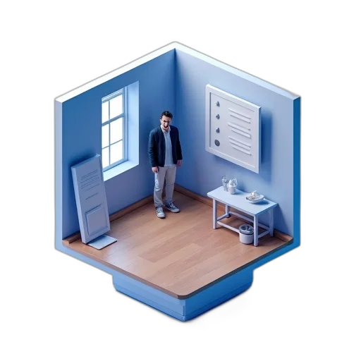furniture, robot, building, staff, 3d render, concept art, photorealistic, pixel art transparent PNG cut-out