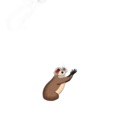 animal, staff, creature, hat, concept art, 3d render, pixel art, fog transparent PNG cut-out